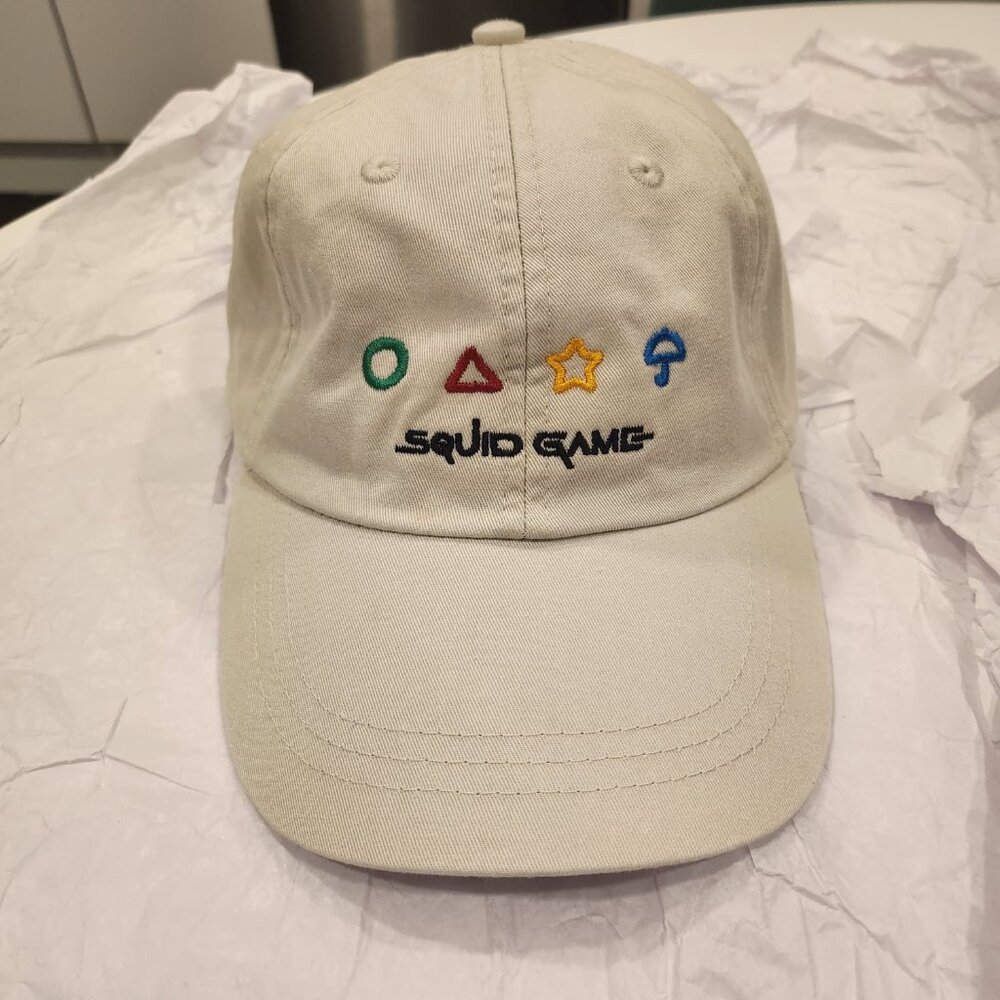 New York Squid Game Adams Cool Crown Adjustable Leather Strap Ball Cap in Khaki